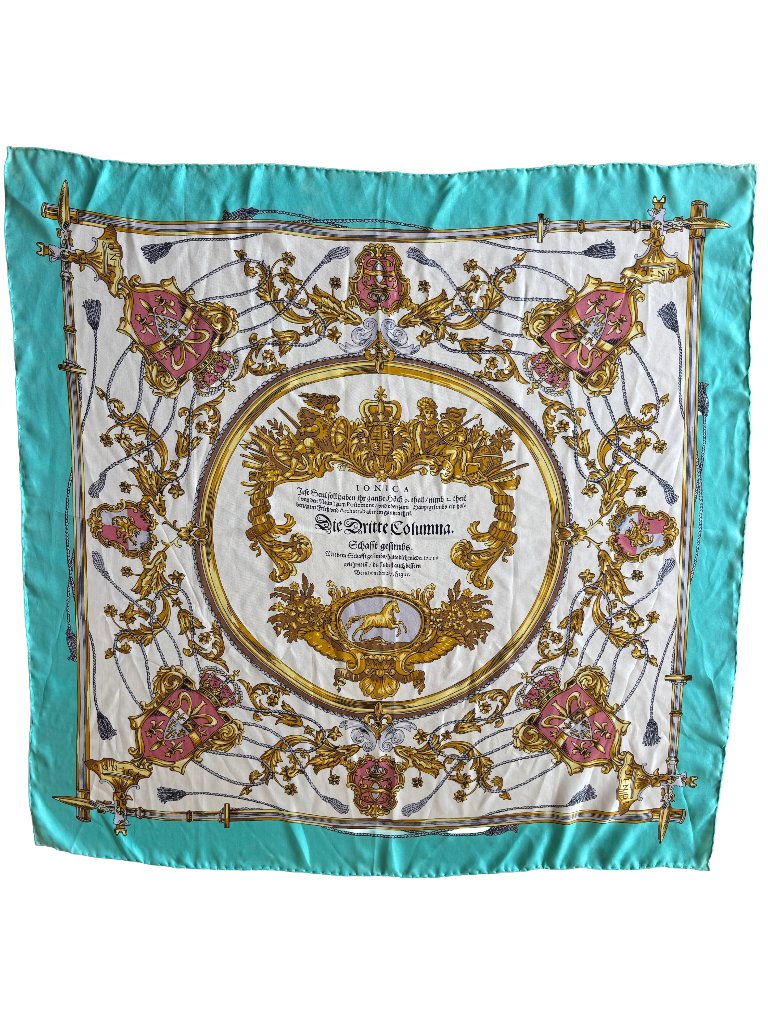 Vintage Silk Ionica Square Scarf Twill Silk Scarf Vintage Silk Muffler